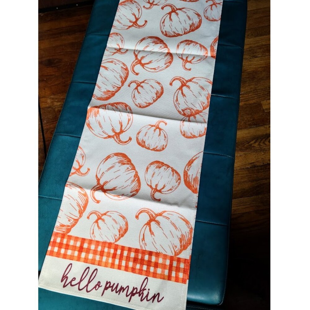 Fall Table Runner Pumpkin Decorative Halloween Decor Thanksgiving Decoration 72"